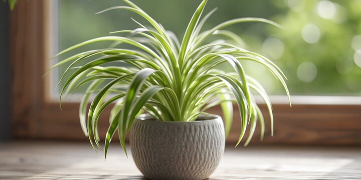 spider plant - photo of a spider plant houseplant in pot