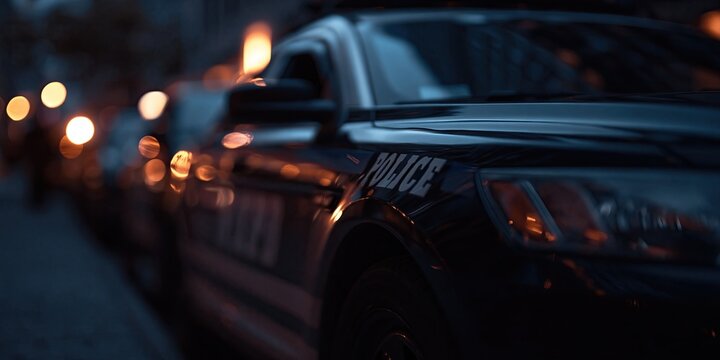 police car pulls over a vehicle - automotive traffic citation 