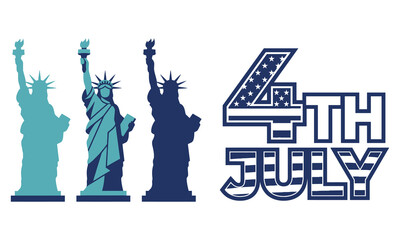 Statue of liberty and independence day typography for patriotic celebrations © sfvectors