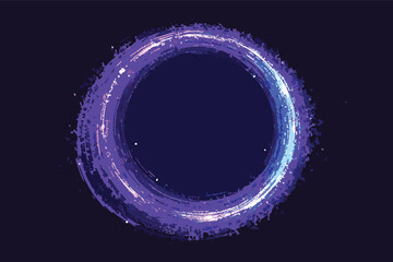 Fototapeta premium Abstract Futuristic Technology Background with Glowing Purple and Blue Particle Circle Ring, Big Data Artificial Intelligence Digital Motion Concept with Sparkling Light Effects and Portal.
