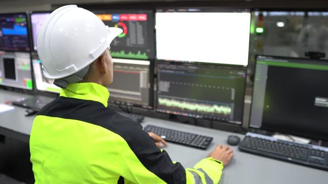 Industrial engineers inspecting operations at a petrochemical and energy plant. Professionals monitoring production systems, infrastructure, safety standards and industrial facility performance.