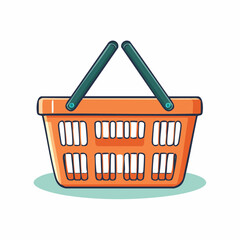 Fototapeta premium Orange Shopping Basket Icon