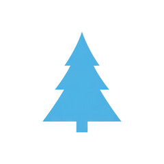 Fototapeta premium Simple blue pine tree icon or sign for christmas and winter holiday design isolated on transparent background