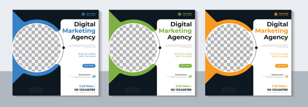 Digital marketing agency social media post design for business promotion