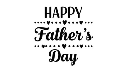 Fototapeta premium Happy father's day typography design with hearts greeting card illustration
