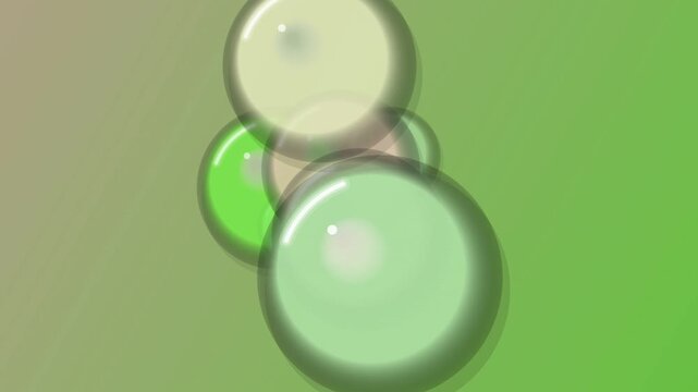 green bubbles floating on gradient background