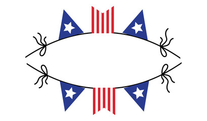 Obraz premium American flag 4th of july patriotic bunting banner illustration