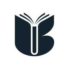 Minimalist letter b logo design combined with an open book icon © MdBillal