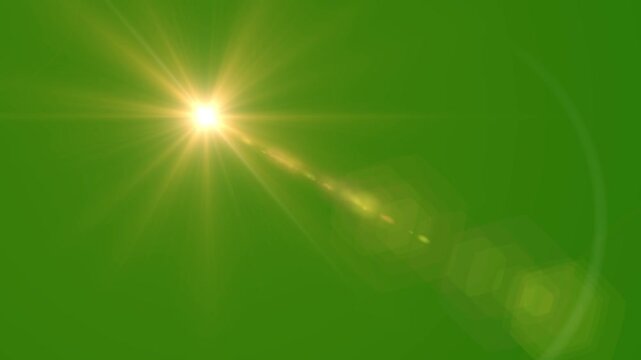 Dramatic golden lens flare overlay with sweeping light streaks and bright optical glow, realistic light leak effects with cinematic spotlight flash, abstract technology background 4K