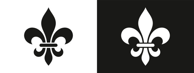 Fleur de lis symbol in black and white © MstSajeda
