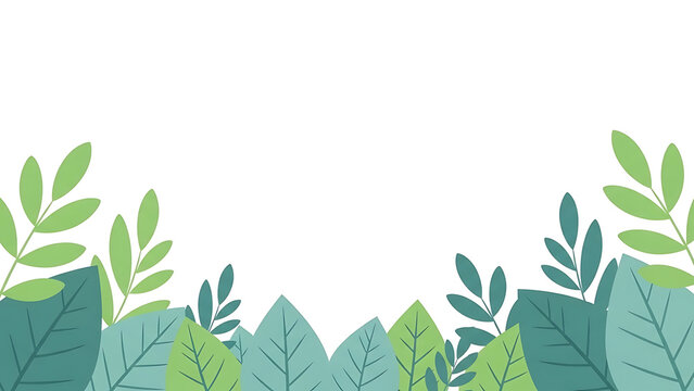 Vibrant leafy green border with varied shades isolated on a transparent background