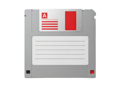 Vintage floppy disk isolated on transparent background