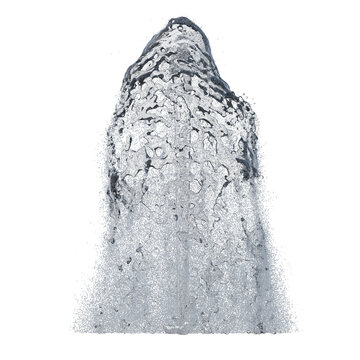Fountain clear water isolated transparent background photo realistic 3d rendering PNG 16 bit with alpha channel
