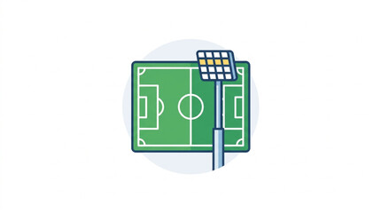 Soccer Field Stadium Light Icon Illustration. © ynt