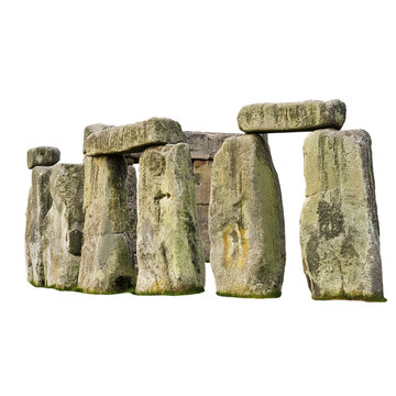 Group of standing stones at Stonehenge isolated on transparent background PNG element