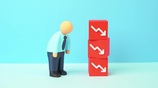 A businessman is upset by his poor financial performance. A series of unprofitable months, declining revenues and growing economic pressure.
