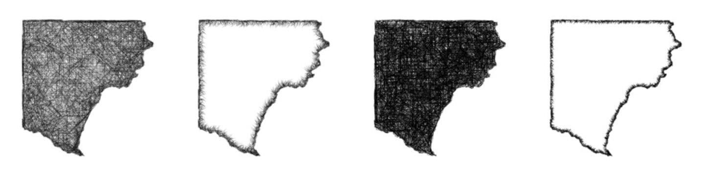 Sketch Forsyth County (Georgia) outline map design set