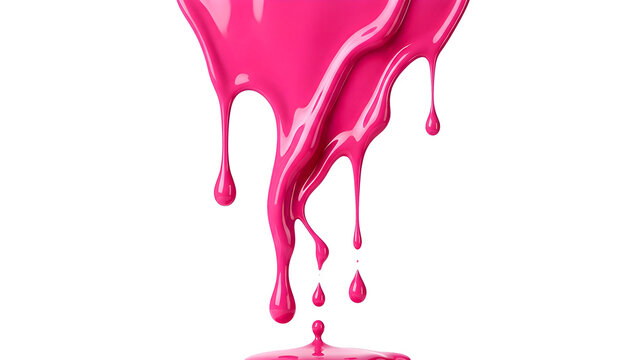 Bright Pink Liquid Paint Dripping Effect PNG Transparent &mdash; Efek Tetesan Cat Cair Merah Muda PNG Transparan
