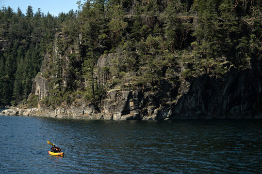 Kayaking in Tenedos Bay; British Columbia, Canada
