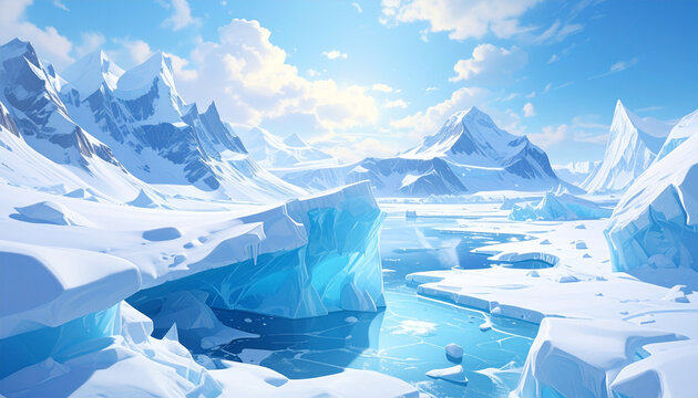 mountain landscape with blue sky