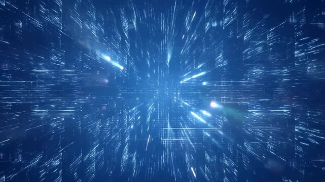 Swift Cosmic Streaks Traverse Through Virtual Pathways Accompanied By Vibrant Blue Glow And Particle Trails