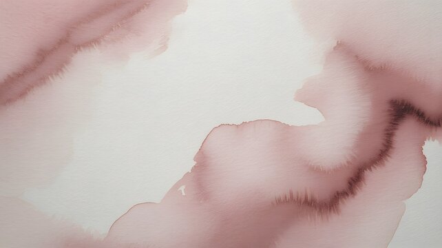 Watercolor wash in dusty rose tones on a white background creating an abstract fluid pattern