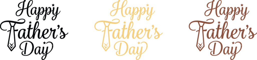 Obraz premium Happy fathers day greeting cards with tie illustrations