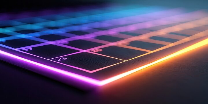 glowing calendar page vibrant colors, smooth edges 