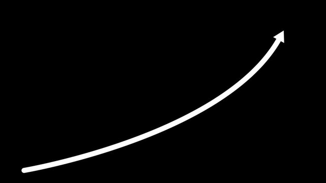 Abstract arrow growth chart of economy icon animated down to up arrow animation. animated directional arrow for video overlays, presentations.