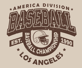 Obraz premium Los Angeles baseball team. Baseball champion league. Baseball artwork for t shirt, posters, stickers, background and others. 