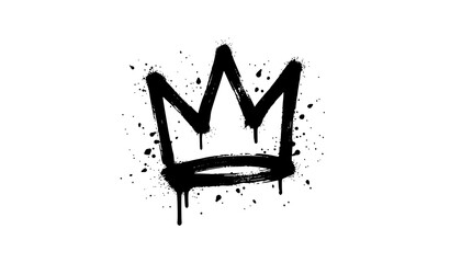 Trendy graffiti spray paint crown vector bundle with urban street art royalty illustration design © sobuj