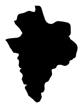 A contour map of Kor&ccedil;&euml;. Albanian county silhouette
