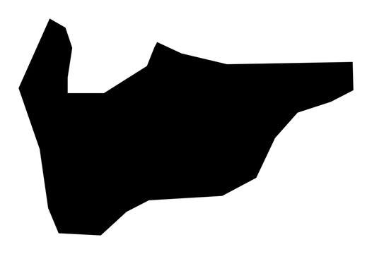 A contour map of Brcko District. Bosnia and Herzegovina administrative division silhouette