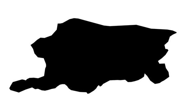 A contour map of Pleven. Bulgarian province silhouette