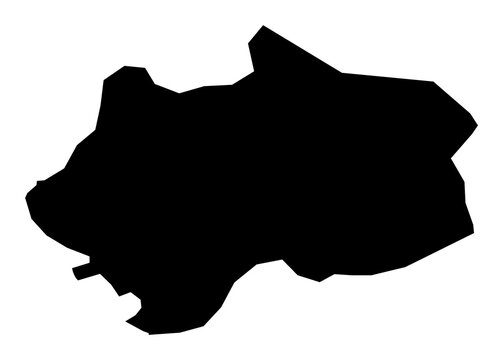 A contour map of Edineț. Moldovan administrative division silhouette