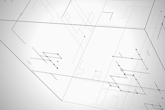Futuristic Geometric Wire Cube Illustration