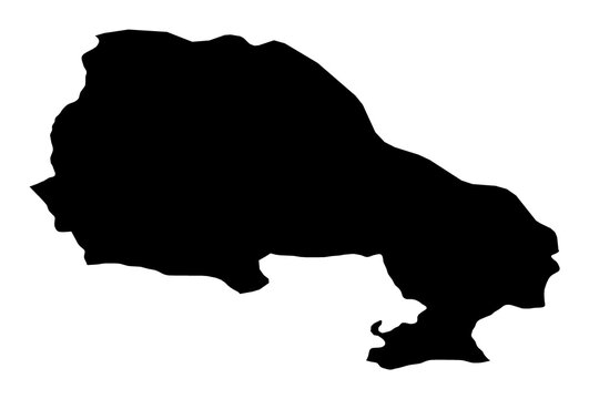 A contour map of North Banat. Serbian district silhouette
