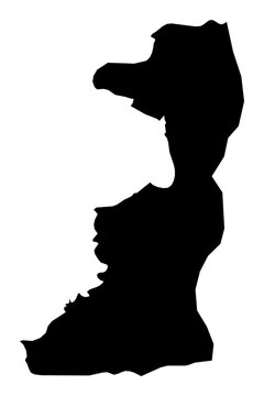 A contour map of Edirne. Turkish province silhouette