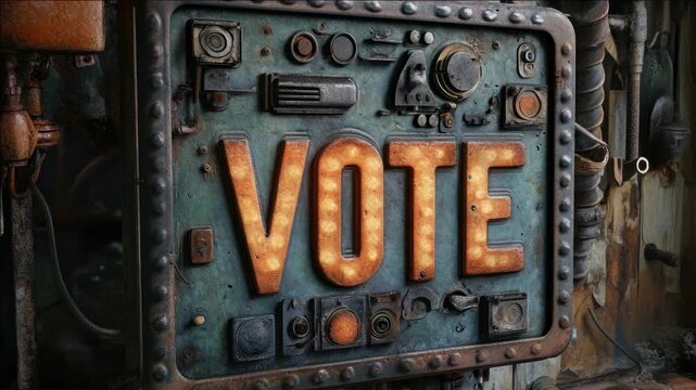 Vote Sign in Old Rusty Metal