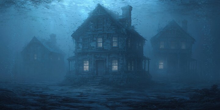 house underwater - mortgage and foreclosure concept with underwater mortgage