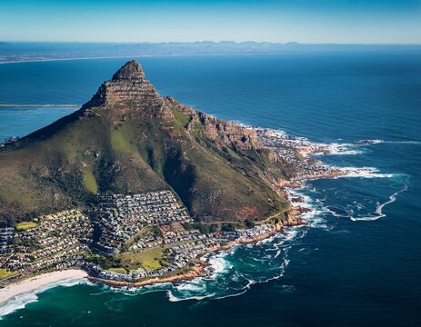 green point and sea point cape town south africa aerial view shot from a helicopter