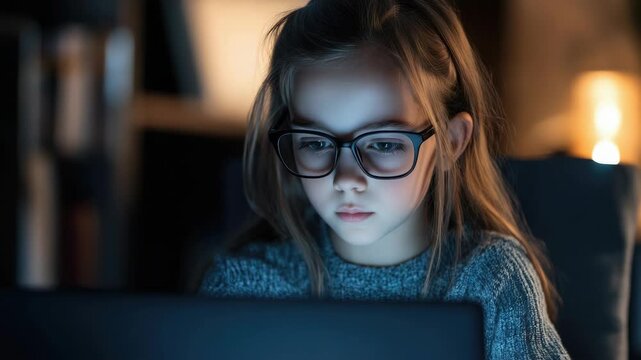 Girl Studying Late Night