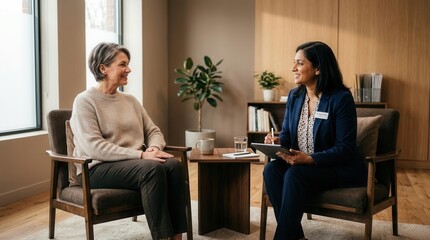 Fototapeta premium Therapist Consulting Patient During Therapy Session With An Understanding And Focused Approach
