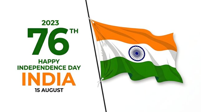 76th india independence day celebration graphic