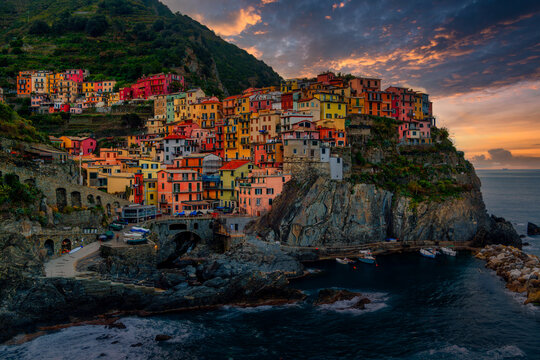 Dramatic Sunset Over Manarola, Cinque Terre
