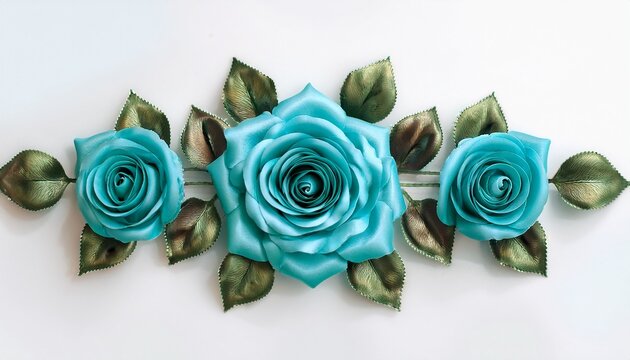 Symmetrical Garland With Turquoise Roses