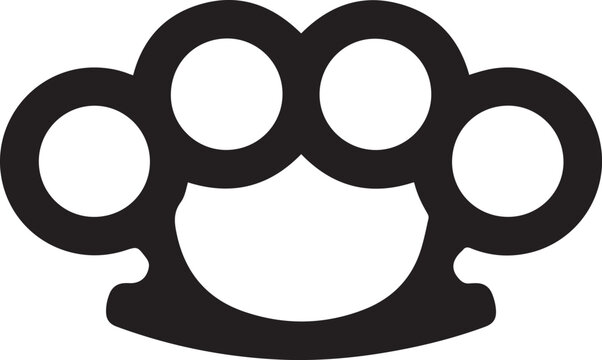 Brass knuckles silhouette. Vector image. logo Vector Black silhouette