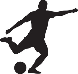 Obraz premium Soccer player silhouette. Vector image. logo Vector Black silhouette