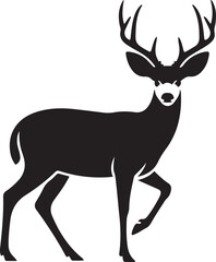 Fototapeta premium Mule deer animal silhouette. Vector image. logo Vector Black silhouette