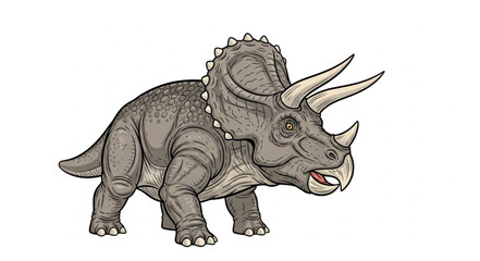 Triceratops Dinosaur Illustration Realistic Style. © Anang